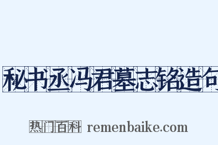 秘书丞冯君墓志铭造句是什么意思的图片